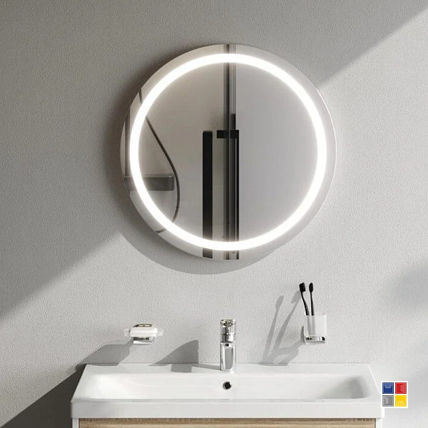 Зеркало X-Joy 60 см круглое с LED-подсветкой, сенсорного выключателя Touchless 