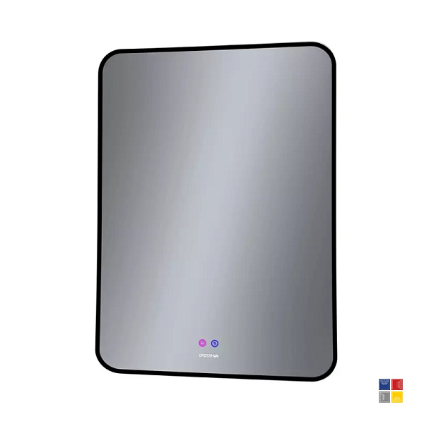 Зеркало Elegans Black 60x80 с подсветкой и подогревом 