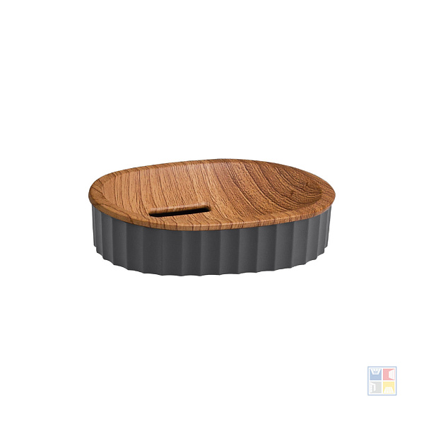 Мыльница настольная Land Gray 125х90х30мм 