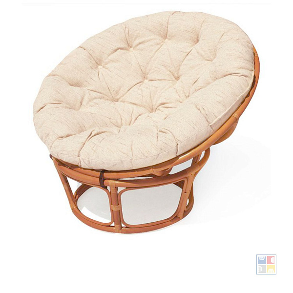 Кресло Papasan с подушкой, цвет: коньяк 
