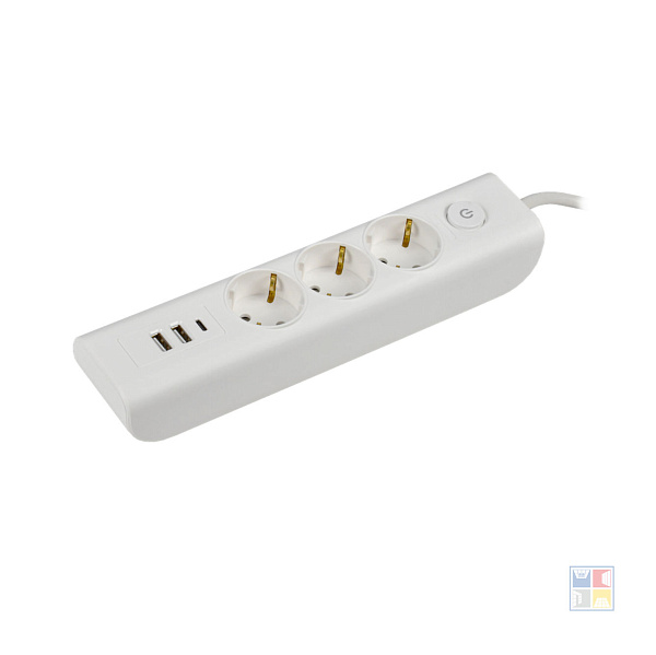 Удлинитель MODERN 3 розетки с/з+USBх3, 2м, белый 
