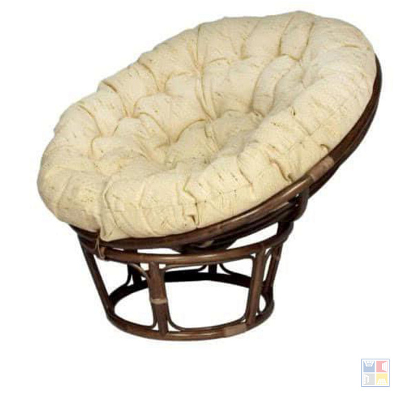 Кресло Papasan с подушкой, цвет:темный коньяк 
