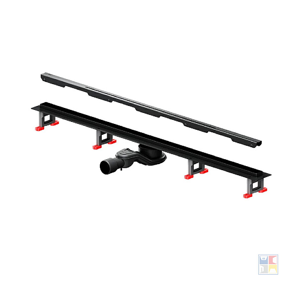 Трап для душа с решеткой MasterFlow Slim 1000мм черный матовый 