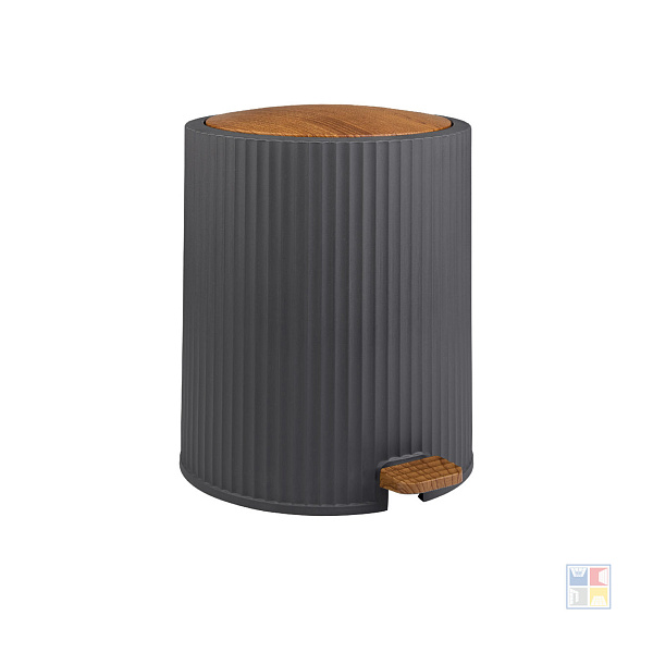 Ведро для мусора Land Gray 5л с крышкой   