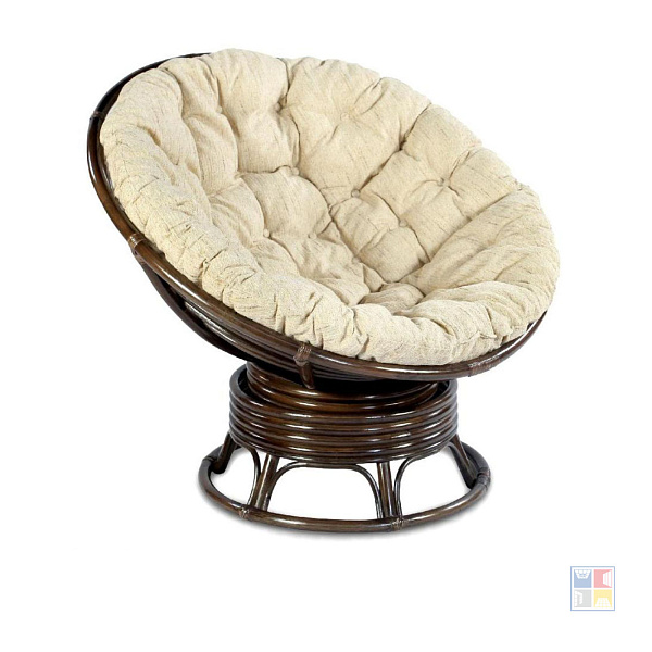 Кресло Papasan,цвет: темный коньяк 
