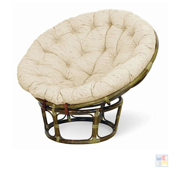 Кресло Papasan с подушкой, цвет: олива 